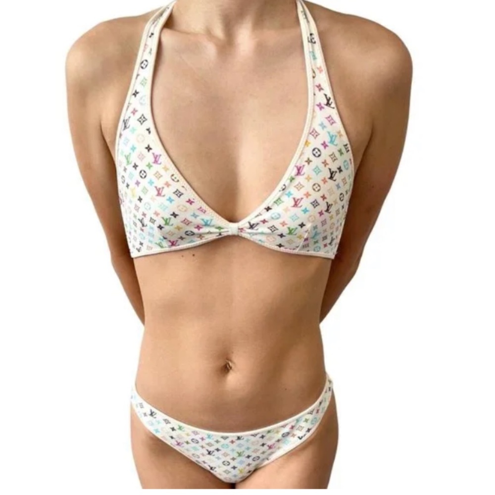 LOUIS VUITTON X Takashi Murakami Vintage LV Logo Monogram Multicolor Bikini Swim
